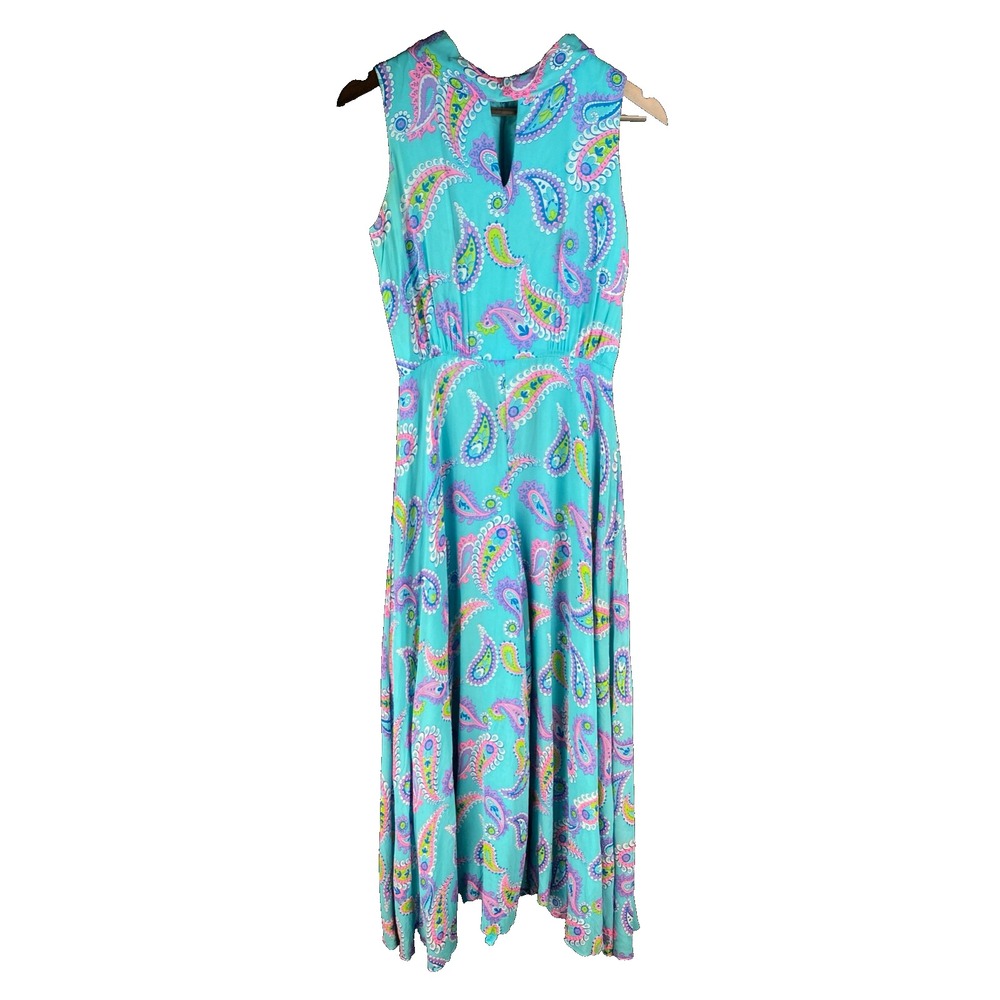 70s Palazzo Jumpsuit (Fits S) Vtg Paisley Chiffon Bell Bottom Wide Leg One Piece